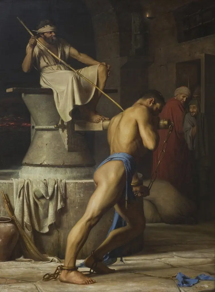 Samson and the Philistines, by Carl Bloch