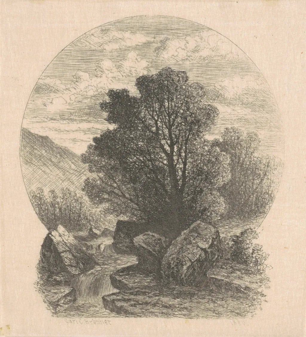 Little Cascade, by Carl C. Brenner, ink, 1880