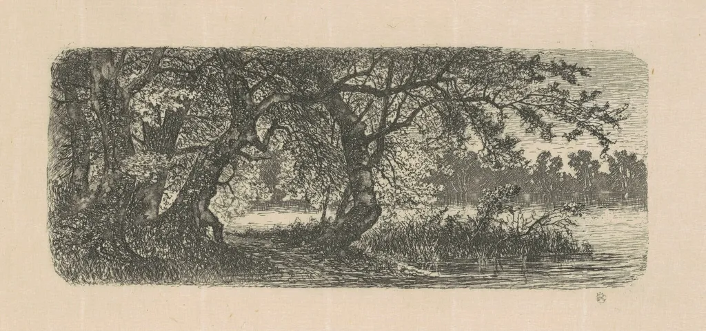 Water Elms, by Carl C. Brenner, ink, 1880
