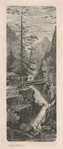 Waterfall, Rocky Mountains, by Carl C. Brenner
