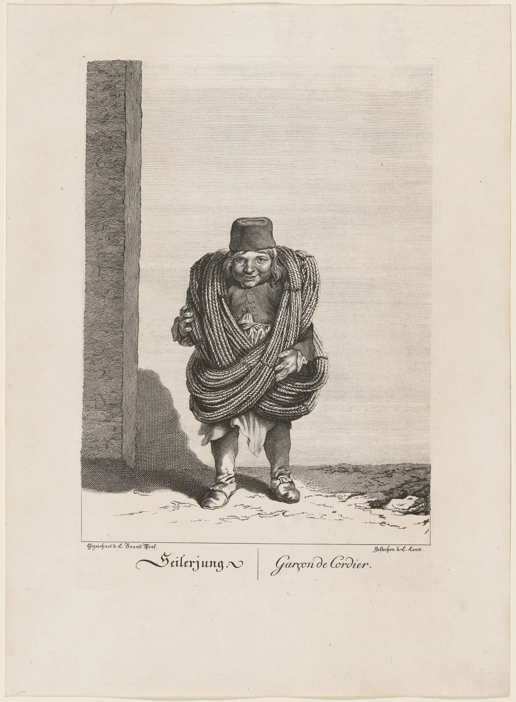 Seilerjung (Young Rope Seller), by Carl Conti, ink, 1775