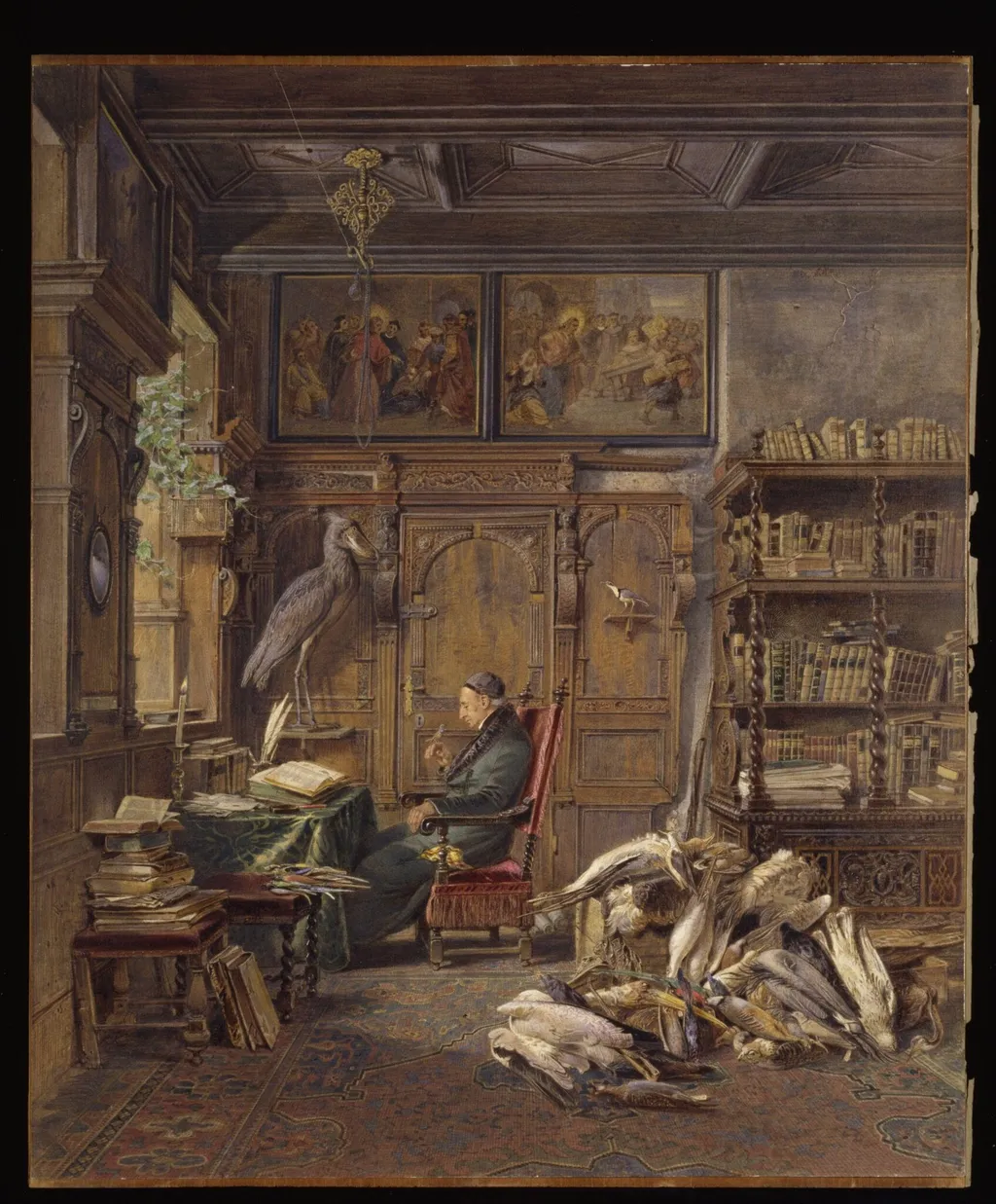 Christian Ludwig Brehm, ornithologist, by Carl Friedrich Heinrich Werner, watercolor, 1850