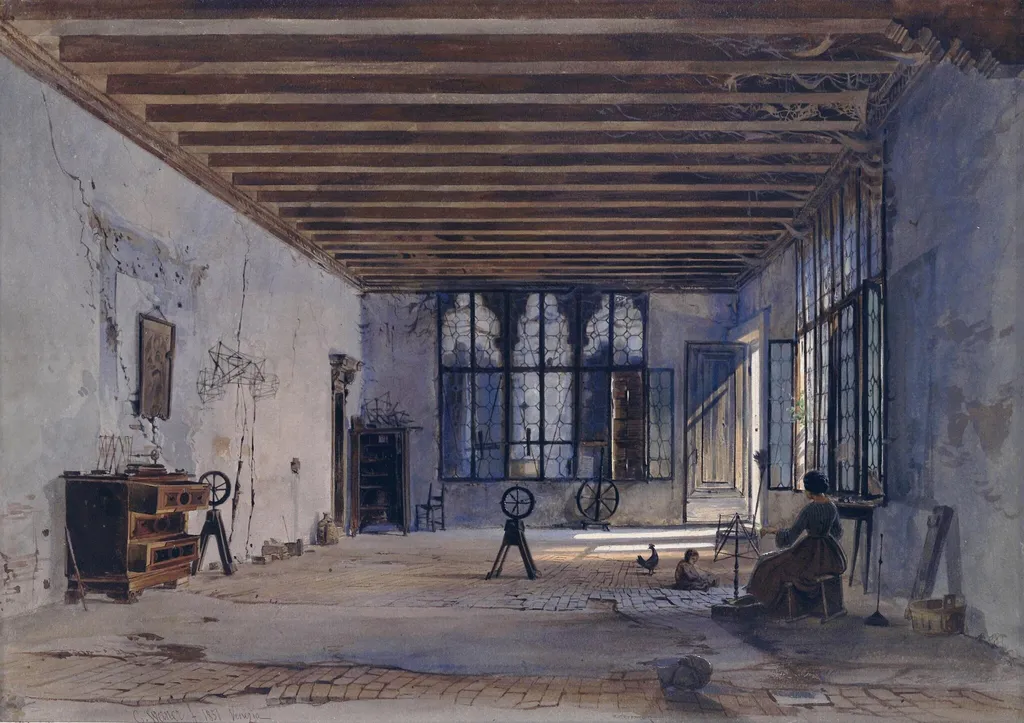 Interior of an old Ducal Palace, Venice, by Carl Friedrich Heinrich Werner, watercolor, 1851