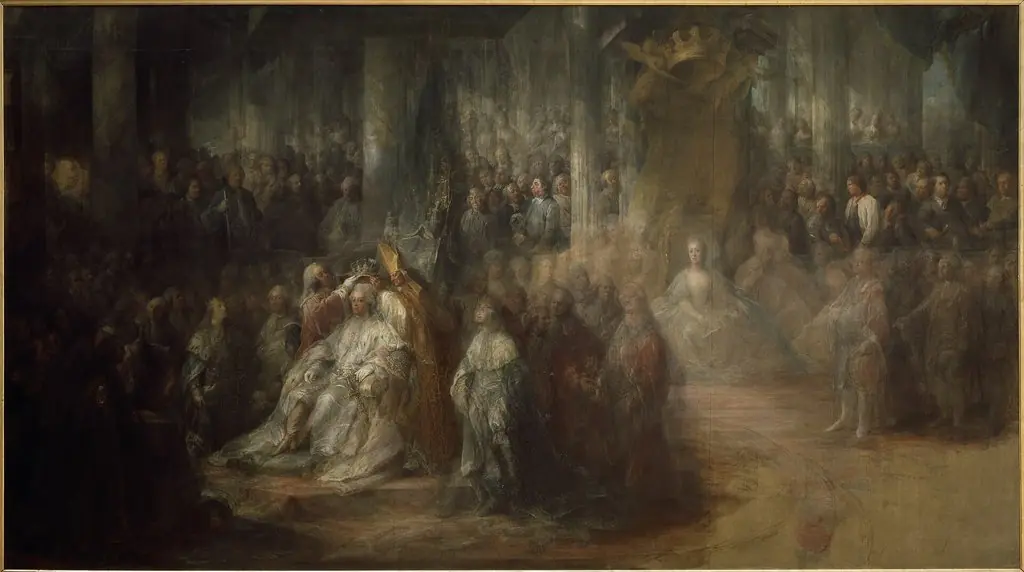 Coronation of Gustav III., by Carl Gustaf Pilo