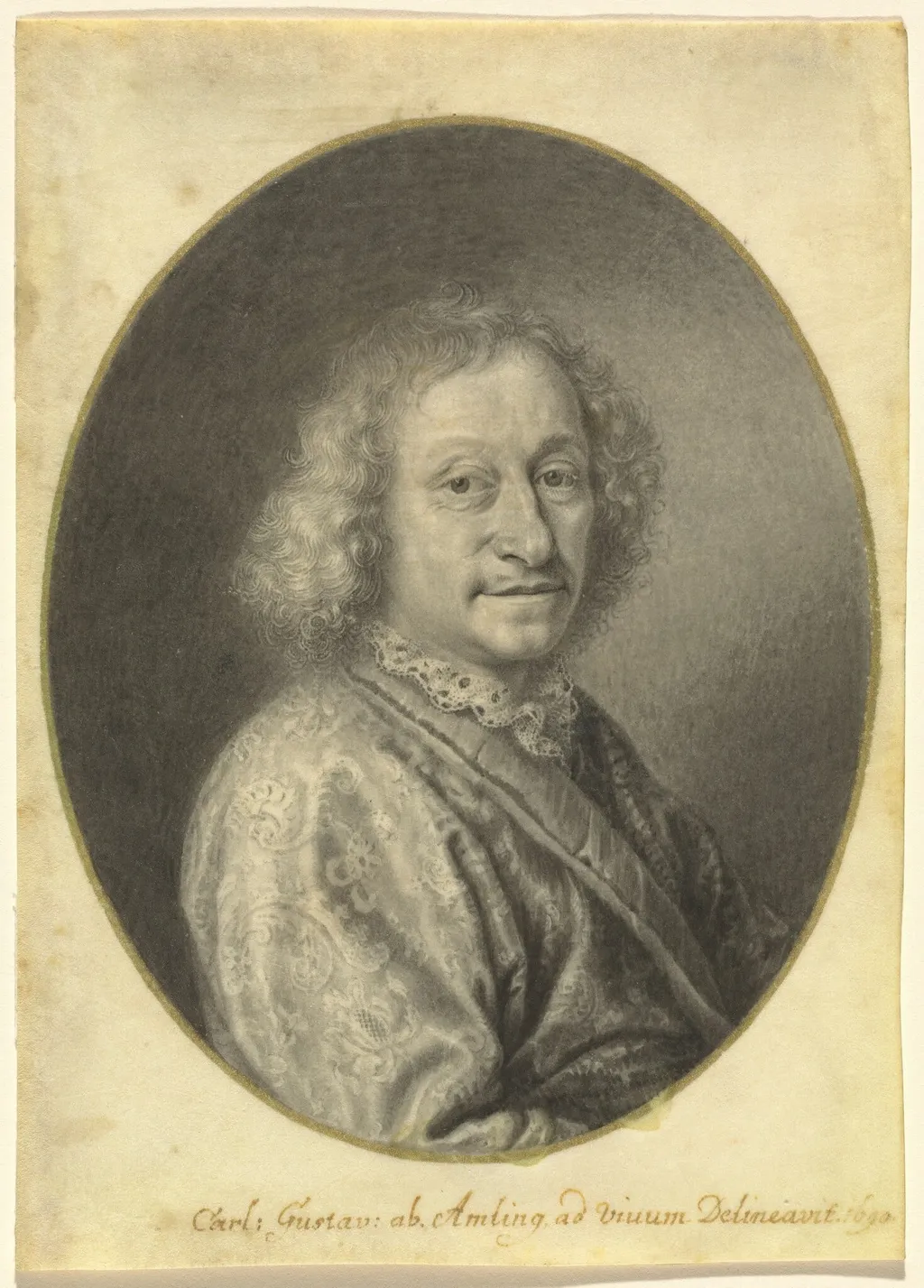 Portrait of a Gentleman, by Carl Gustav Amling, paint, 1690