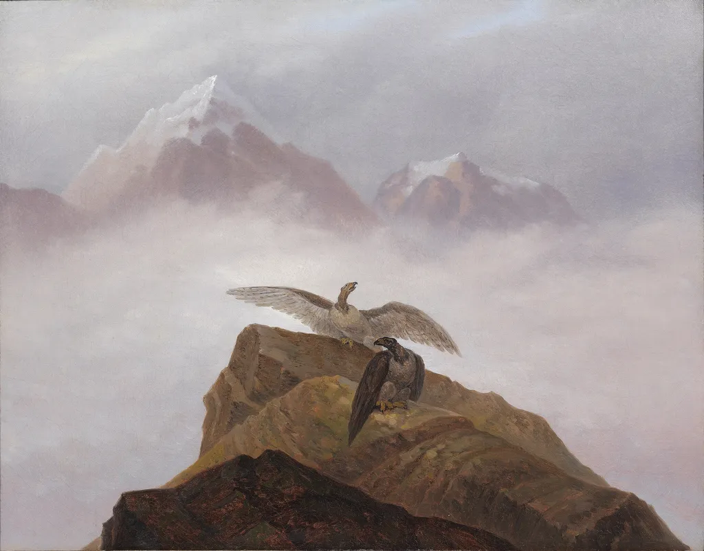 Fantasy of the Alps, by Carl Gustav Carus, oil, 1822