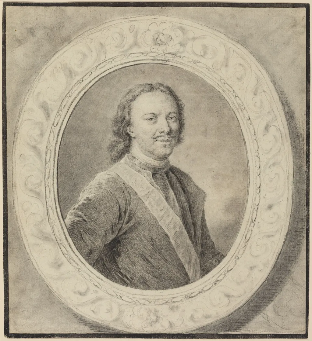 Peter the Great of Russia, by Carl Guttenberg, graphite, 1766
