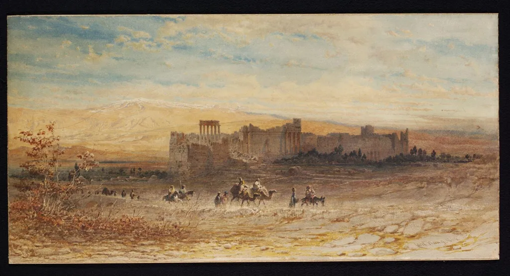Baalbek, by Carl Haag, watercolor, 1864