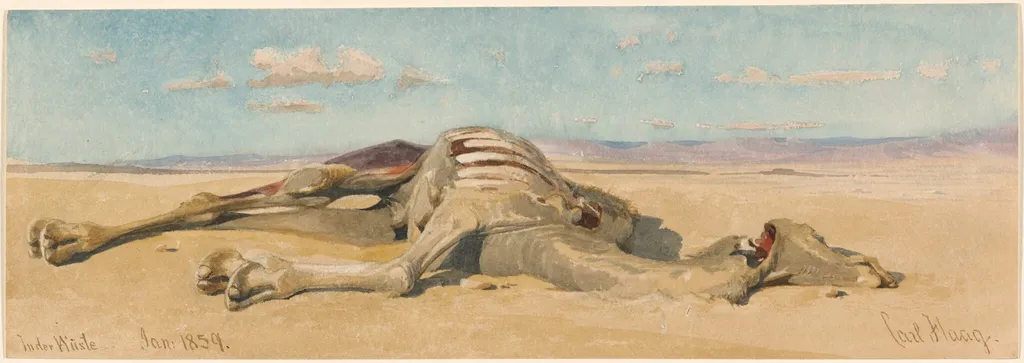 In der Wüste (In the Desert), by Carl Haag, graphite, 1859