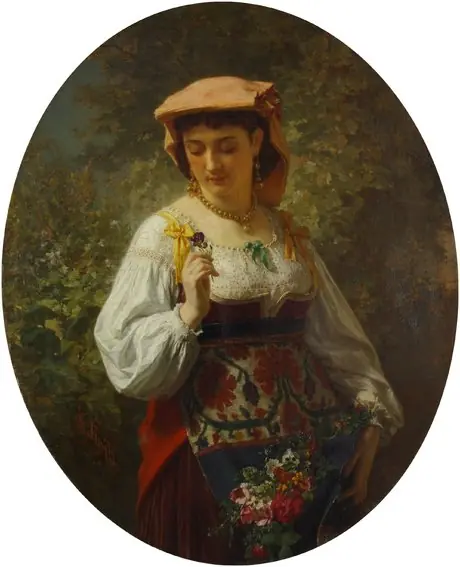 Portrait of italian woman, by Carl Huns