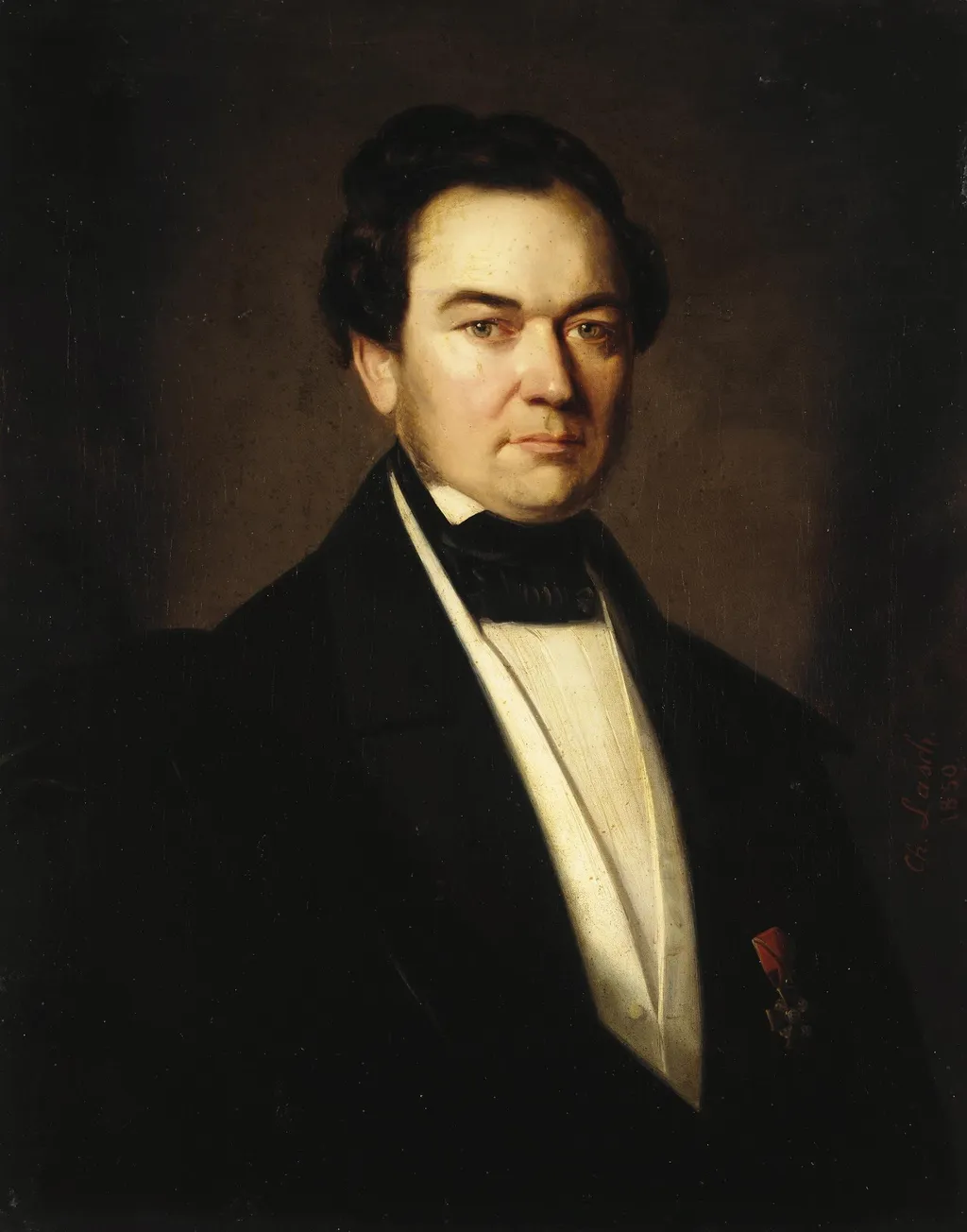 Portrait of Rudolf Hermann, by Carl Johann Lasch, oil, 1850