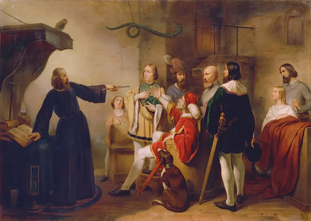 Ein Astrologe weissagt Rudolf von Habsburg, by Carl Johann Nepomuk Hemerlein, oil