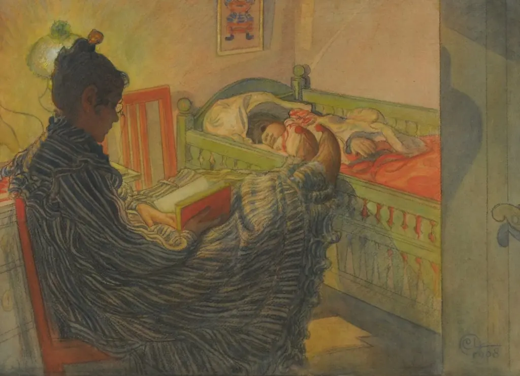 Le soi disant malade (El supuesto enfermo), by Carl Larsson