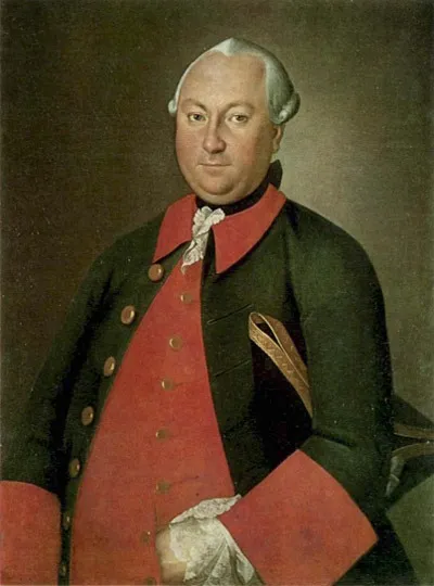 Portrait of Tishin, by Carl Ludwig Johann Christineck, oil, 1764