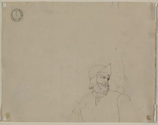 Soldier in a Landscape (verso), by Carl Ludwig Tischbein