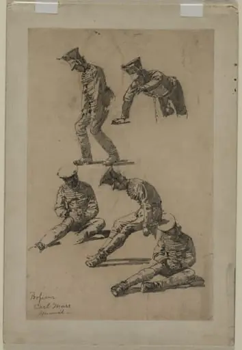 Five Studies of a Soldier, by Carl Marr, 1897