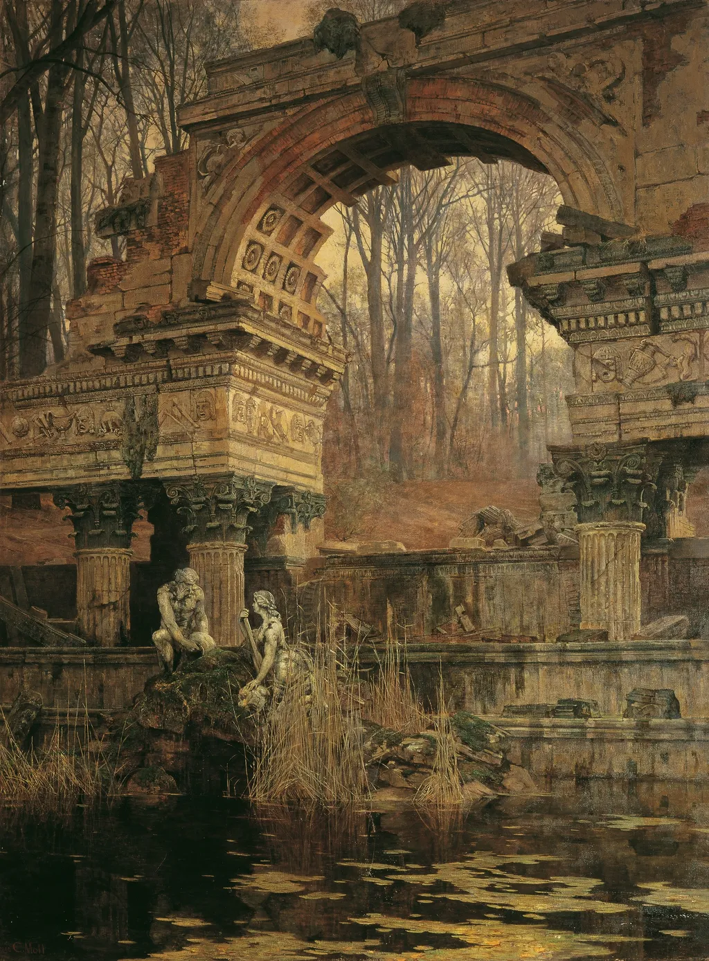 Die Römische Ruine in Schönbrunn, by Carl Moll, oil, 1896