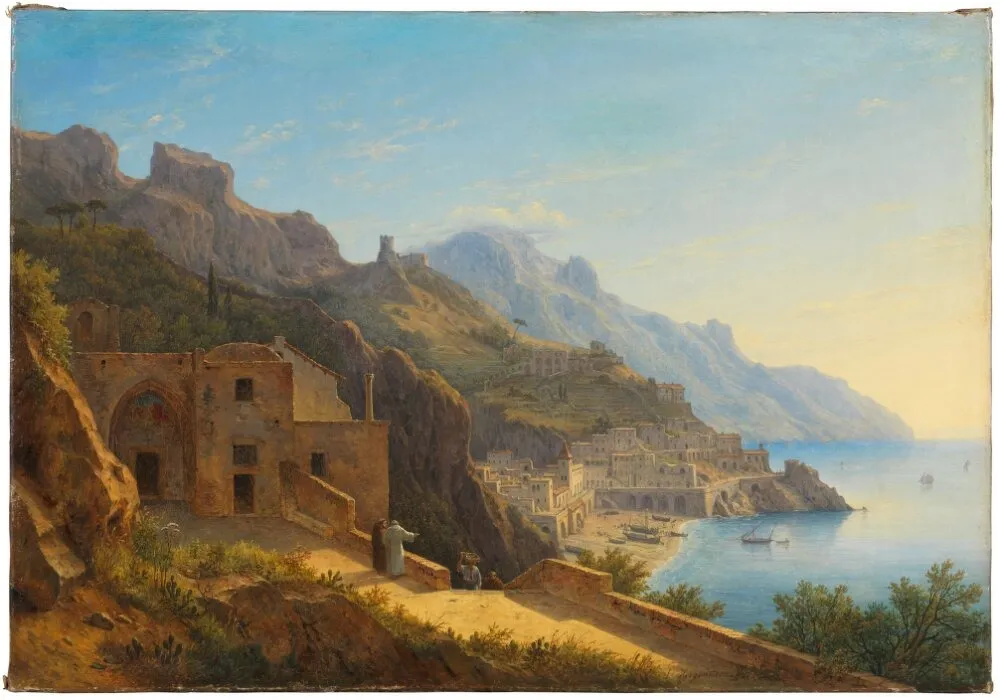 View of Amalfi with the Capucines Cloister, by Carl Morgenstern, oil, 1840