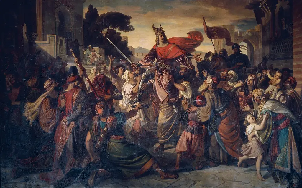 Der Empfang Manfreds (1231–1266) bei den Sarazenen in Luceria im Jahre 1254, by Carl Rahl