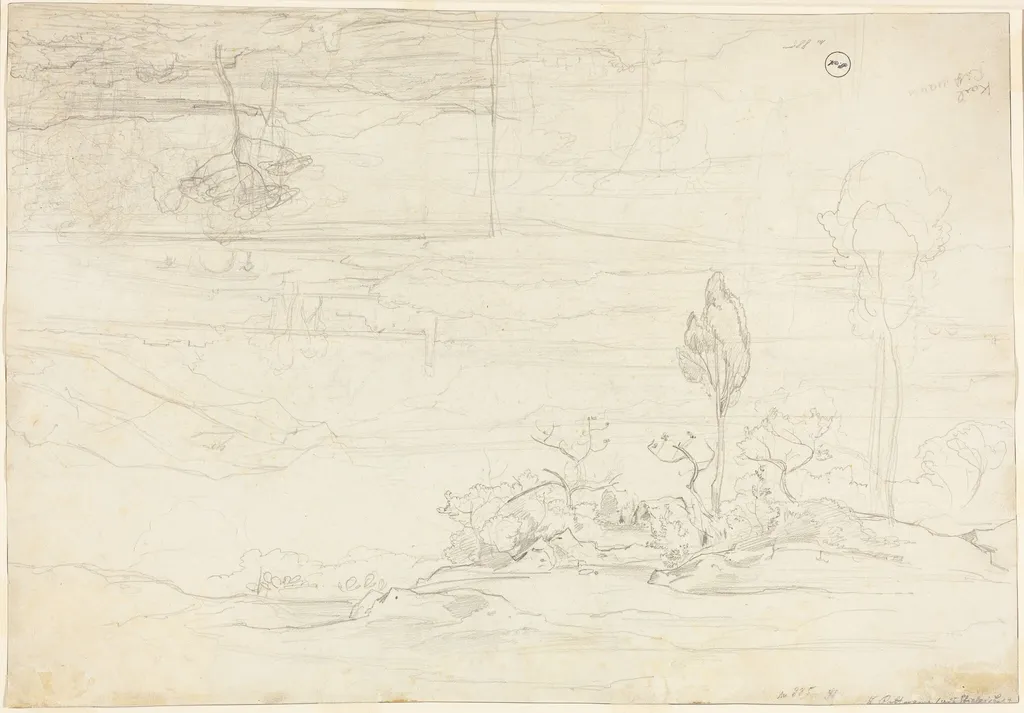Views of Monte Pellegrino, by Carl Rottmann, graphite, 1827