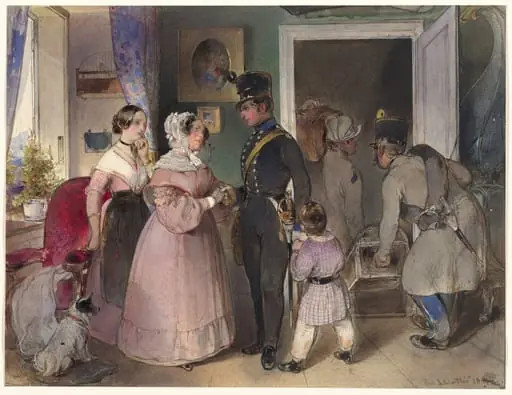 A Young Officer Saying Farewell to His Family, by Carl Schindler