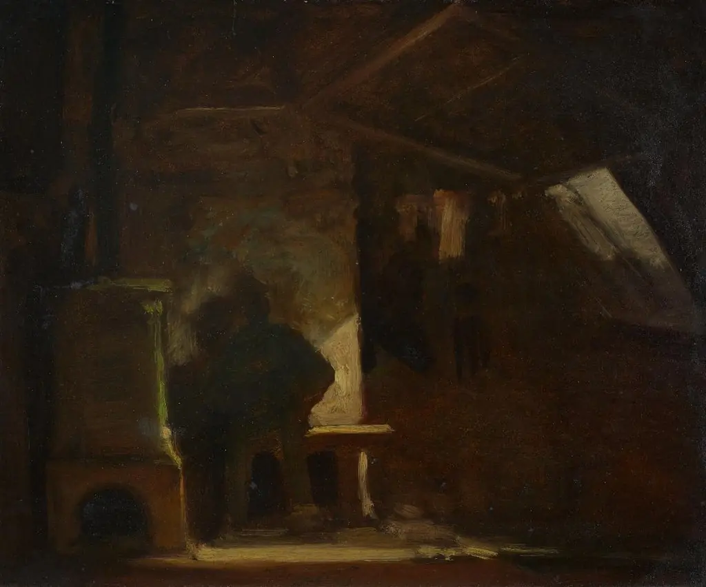 Dachstube. Studie, by Carl Spitzweg