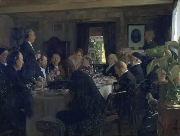 Middag efter bispevisitatsen, by Carl Thomsen