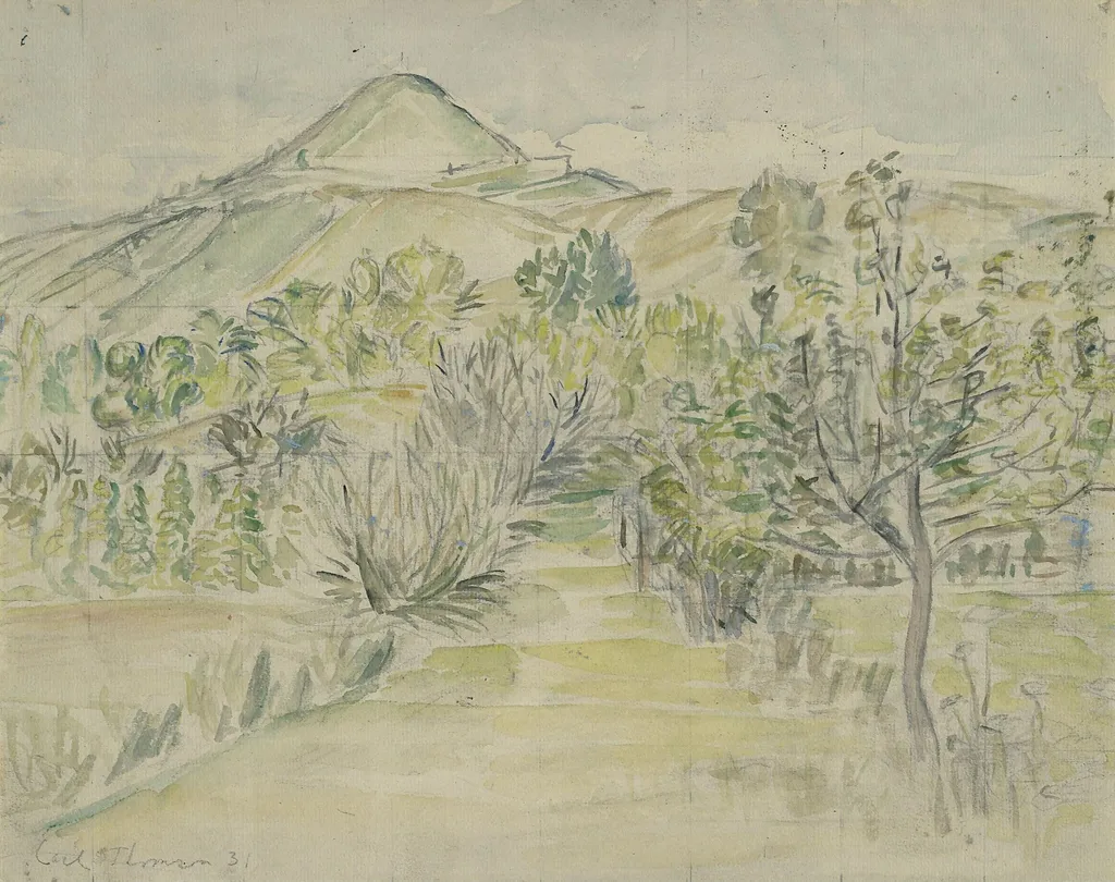 Le Puy d'Usson, Auvergne, by Carl Thomson, watercolor, 1850