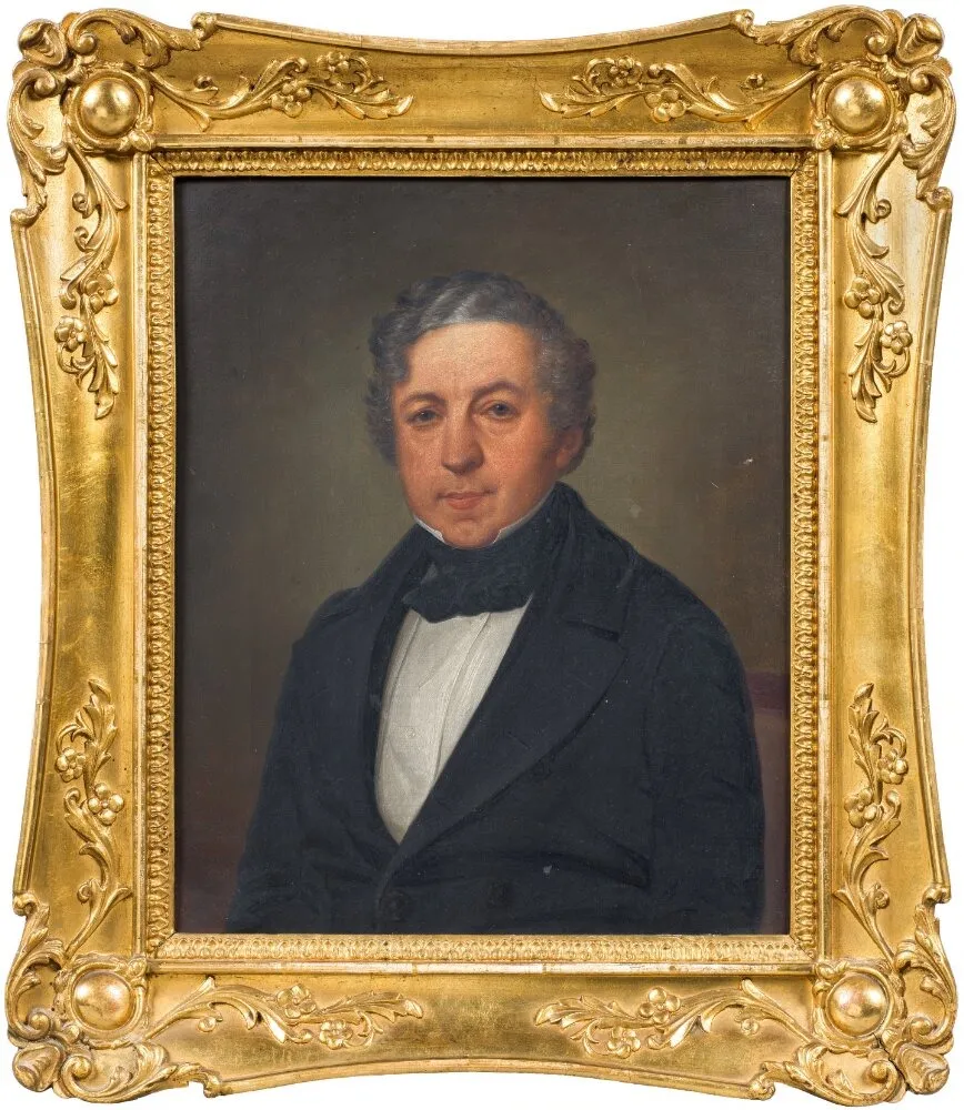 Julius Geber (1816-1876), wholesale dealer, banker, married to Hilda Philipson, by Carl Vilhelm Nordgren, oil, 1848