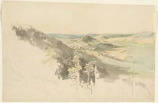 Hilly Landscape with Landsberg Castle, by Carl Wagner