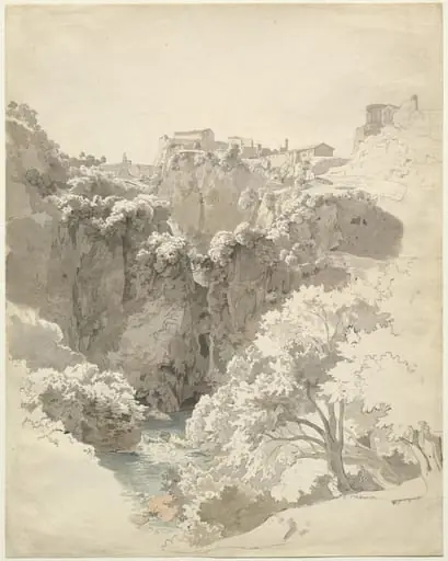 Tivoli and the Temple of the Sibyl Above the Aniene Gorge, by Carl Wagner