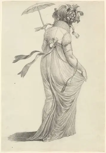 A Fashionable Young Woman Seen from Behind, by Carl Wilhelm Kolbe