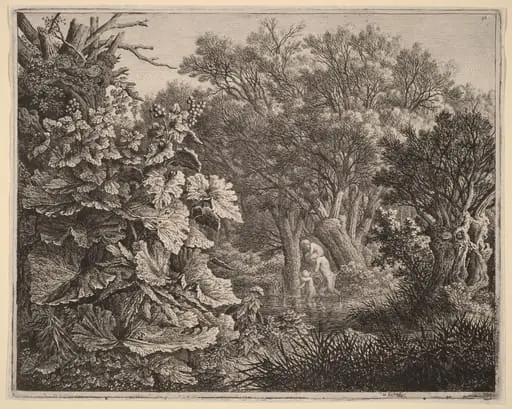 Landscape with Large Leaves and Three Satyrs, by Carl Wilhelm Kolbe