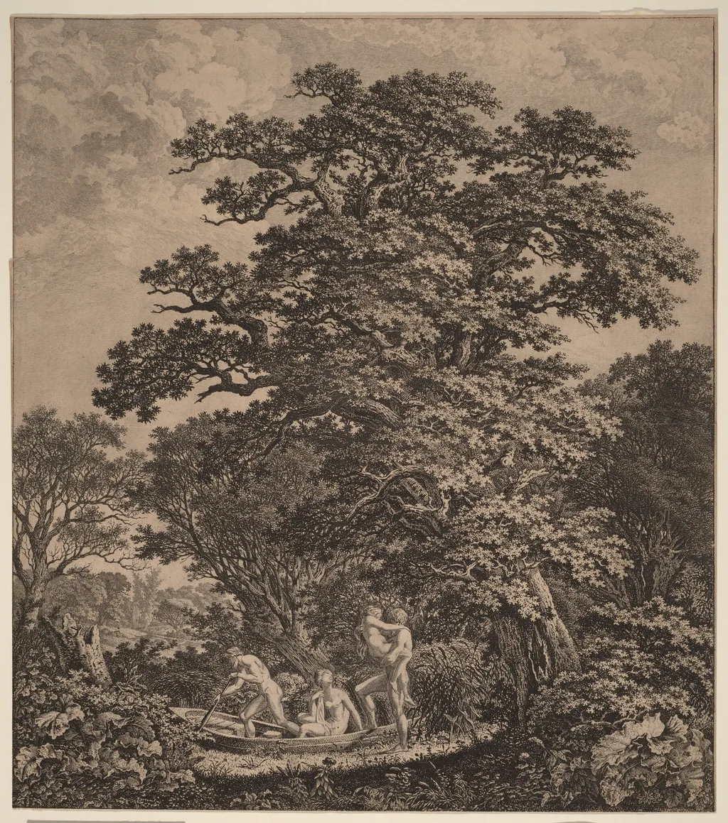 Landscape with Nudes Boarding a Boat, by Carl Wilhelm Kolbe, ink, 1799