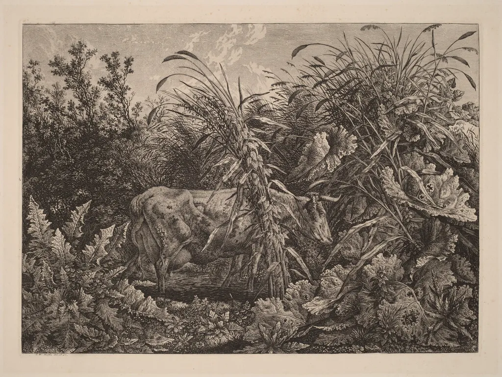 The Cow in the Swamp, by Carl Wilhelm Kolbe, ink, 1802