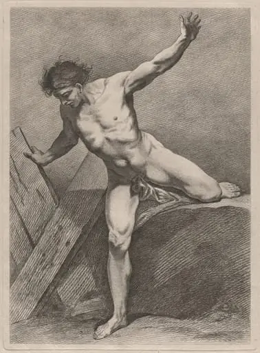 Climbing Man with Arms Outstretched, by Carle Van Loo