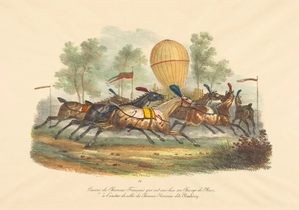 French Race Horses, by Carle Vernet, ink, 1797