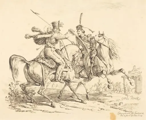 Hussard Striking a Cosack, by Carle Vernet