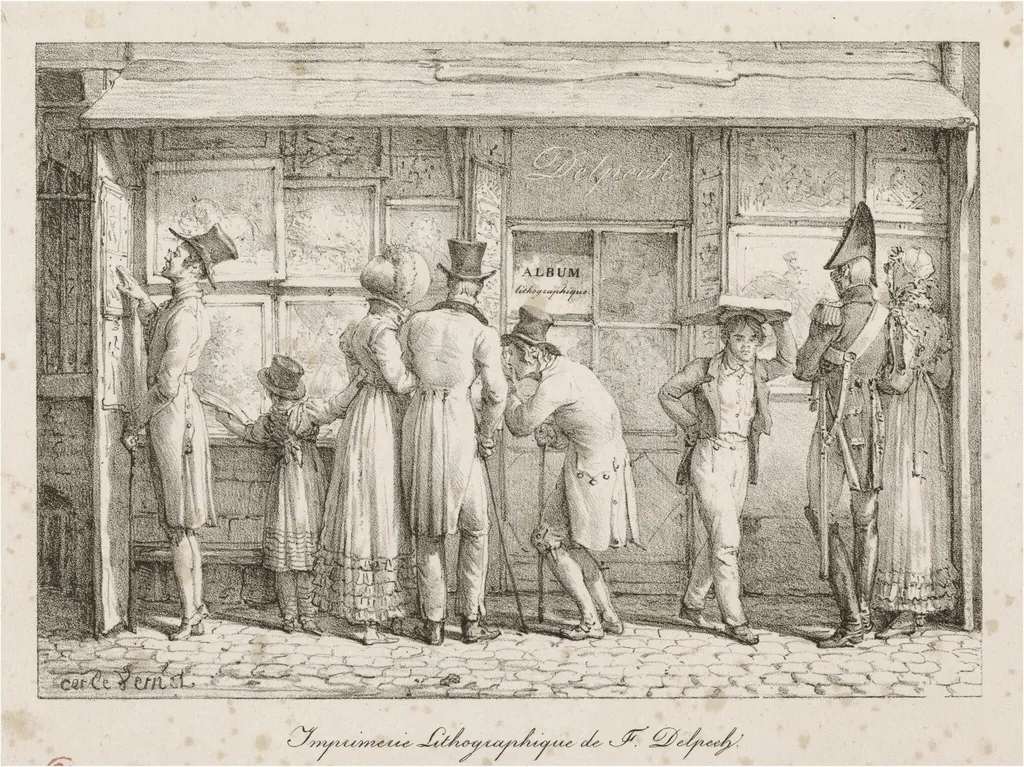 Imprimerie lithographique de F. Delpech (Lithographic Printing House of F. Delpech), by Carle Vernet, ink, 1820