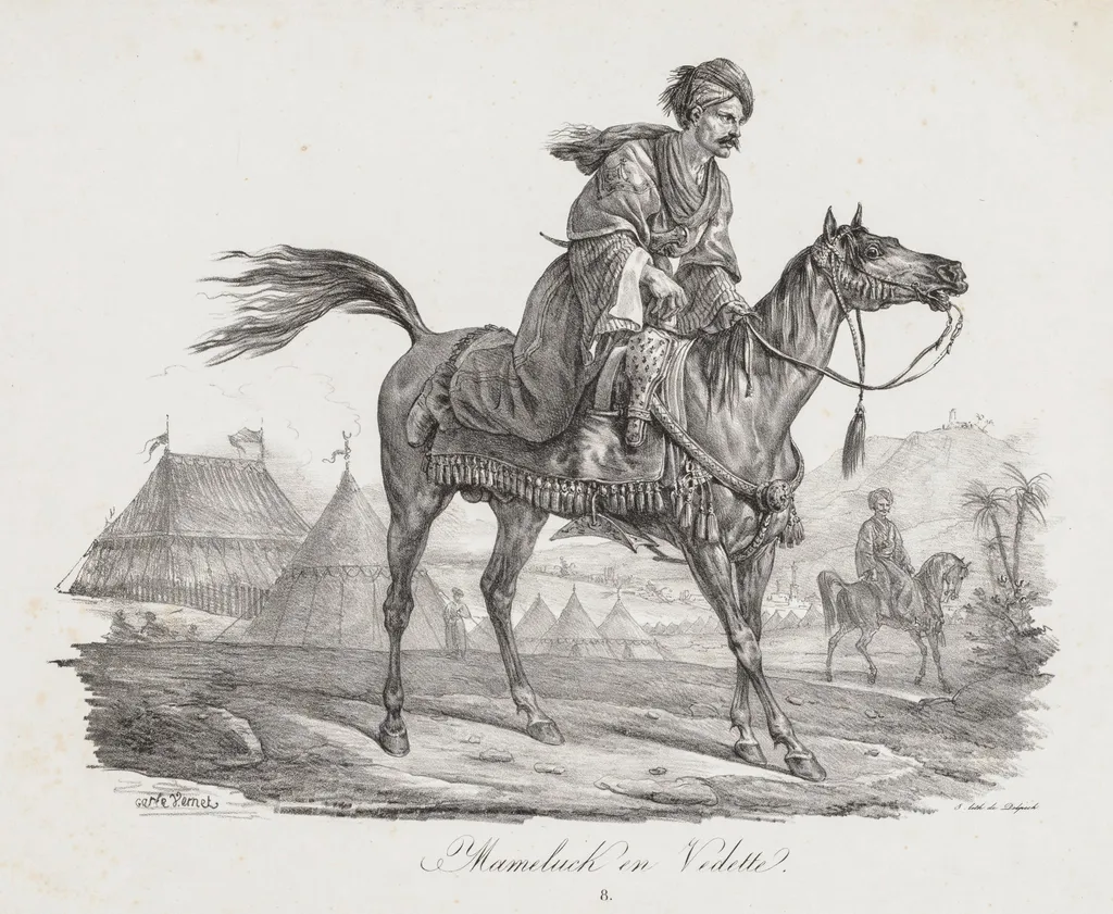 Large Suite of Horses: Mounted Mamelucke, by Carle Vernet, 1818