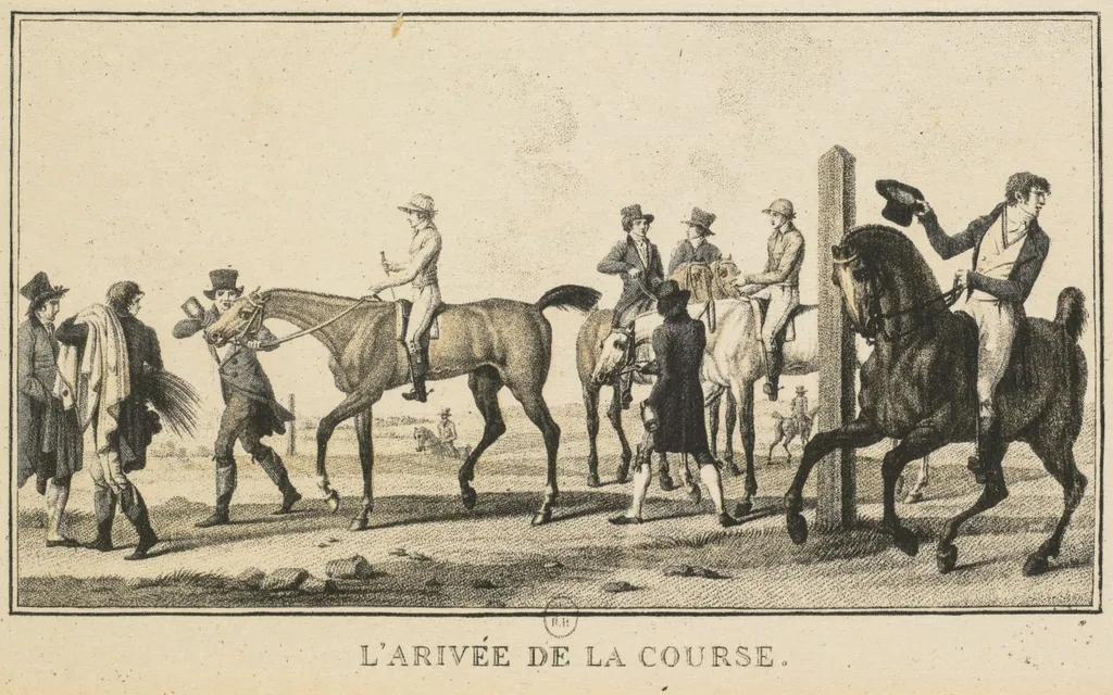 Racing Scenes: A Horse Arriving at the Race (Scènes Hippiques: Cheval arrivant de la chasse), by Carle Vernet, 1808