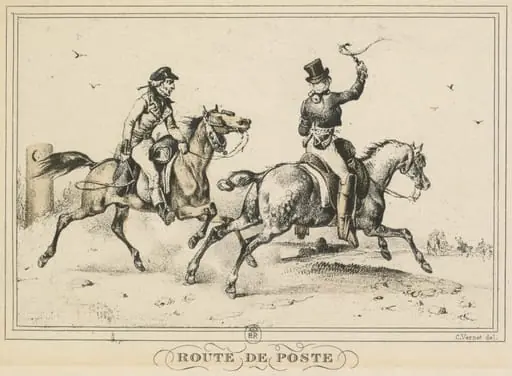 Scenes of Daily Life, Roads and Paths: Mail Route (Scènes de la vie quotidienne, Route et Chemins: Route de Poste), by Carle Vernet