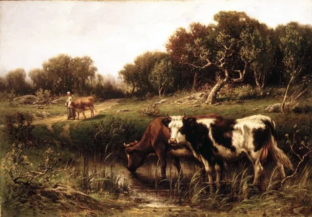 Cattle in a Pool — Salmagundi Club