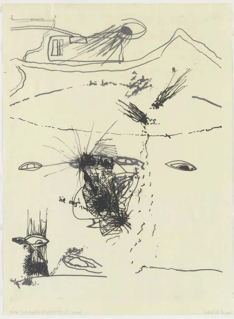 Untitled, by Carlfriedrich Claus, ink, 1972