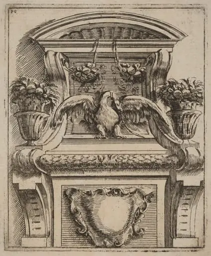 Architectural Motif with a Bird, by Carlo Antonio Buffagnotti