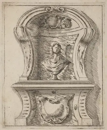 Architectural Motif with a Bust, by Carlo Antonio Buffagnotti