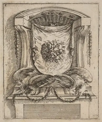Architectural Motif with a Drape with Fruit, by Carlo Antonio Buffagnotti
