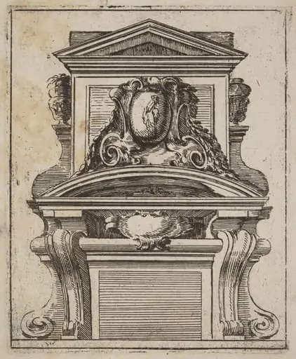 Architectural Motif with a Figure, by Carlo Antonio Buffagnotti