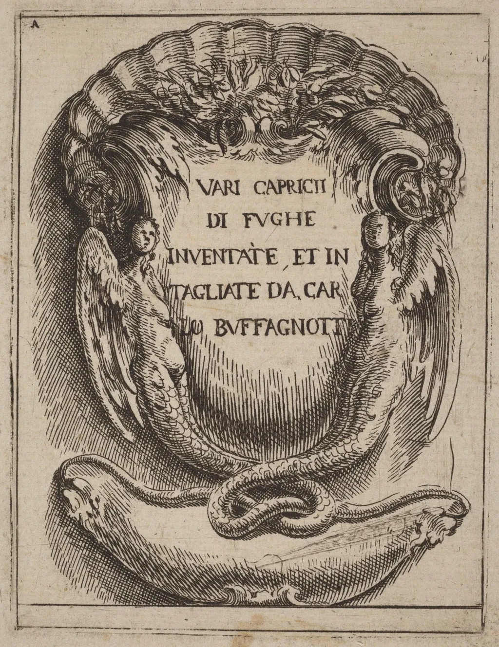 Frontispiece, by Carlo Antonio Buffagnotti, ink, 1690