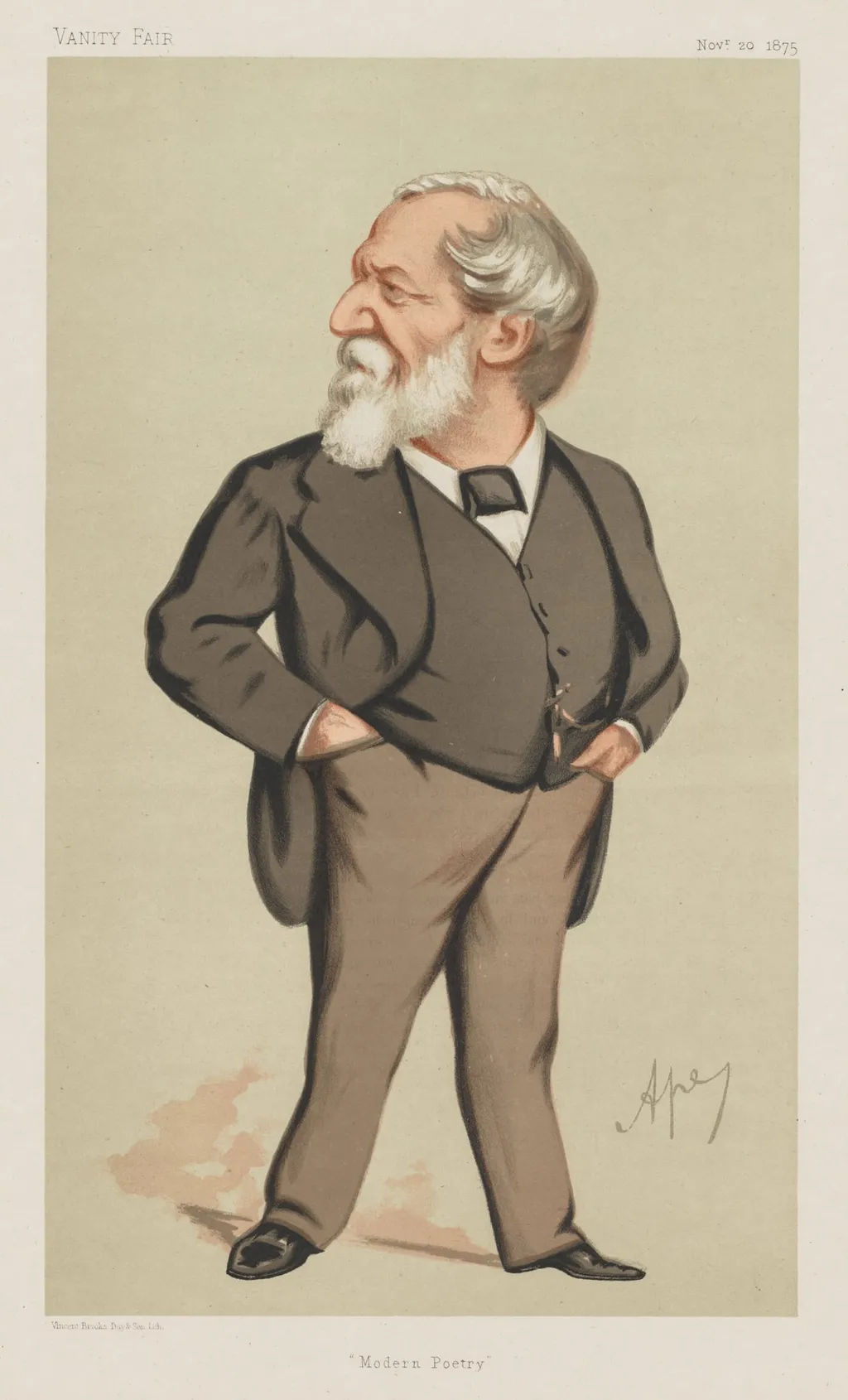Vanity Fair: "Modern Poetry", by Carlo (Ape) Pellegrini, 1875